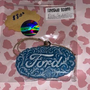 Blue Ford Car Freshener/ pink seduction scented